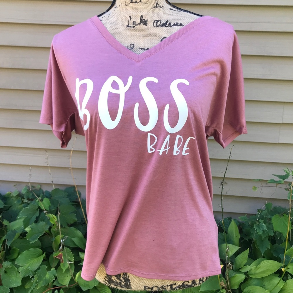 Boss Babe Flowy V-Neck Tee - Picture 2 of 6